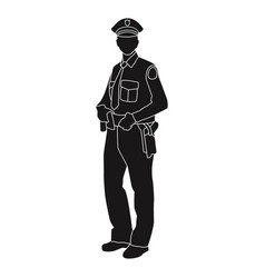 Police Holding Belt Silhouette