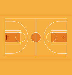 Basketball Court From Top View Flat Design