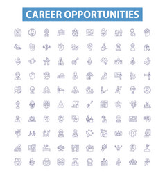 Career Opportunities Line Icons Signs Set