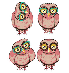 Curious Owl In Teal Glasses