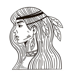 Native American Girl Head