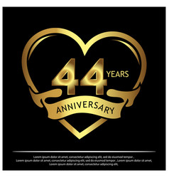 44 Years Anniversary Golden Anniversary Template