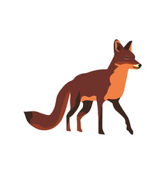 Cute Cartoon Fox With Bushy Tail Isolated