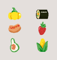 Flat Design Pixel Art Food