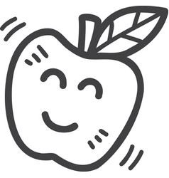 Hand Drawn Smiling Apple