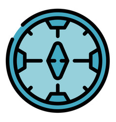 Soccer Camp Compass Icon Flat