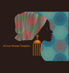 Beautiful Portrait African Woman Turban Template