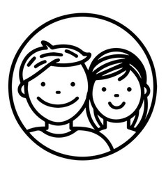 Boy And Girl Couple Flat Icon Isolated On White