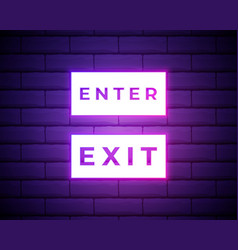 Enter And Exit Neon Sign Bright Signboard Light