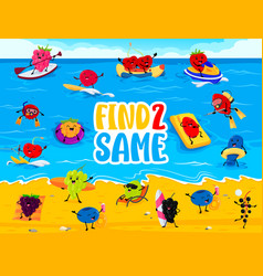 Find Two Same Cartoon Funny Berry Characters Game