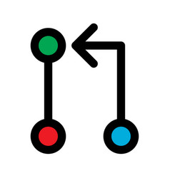 Git Pull Request Icon Line Isolated On White