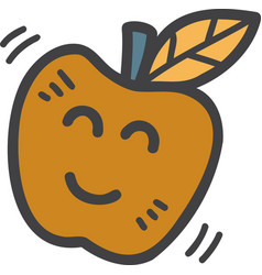 Hand Drawn Smiling Apple