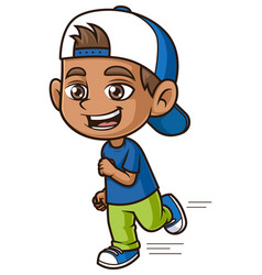 Hispanic Boy Running Fast Cartoon