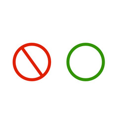 Icon Set Of Stop Sign And Correct Answer Sign