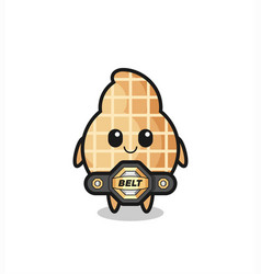 Mma Fighter Peanut Mascot With A Belt