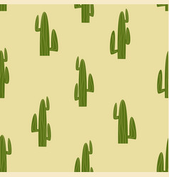 Tall Desert Cactus Simple Seamless Pattern Mexico