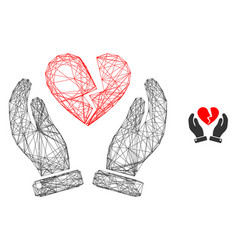 Web Net Broken Heart Care Hands Icon