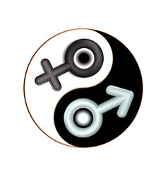 Yin And Yang Male Female Gender 3d Symbol