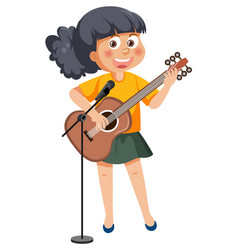 A Girl Playing Acoustic Guitar