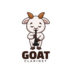 Goat Clarinet Cartoon Mascot Logo