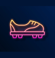 Glowing Neon Line Football Shoes Icon Isolated