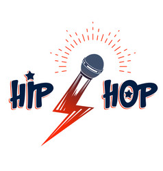 Rap Music Logo Or Emblem With Microphone