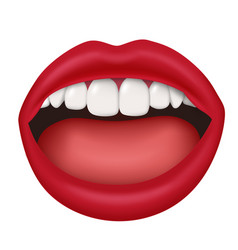 Woman Lips Slightly Open Mouth Isolated 3d