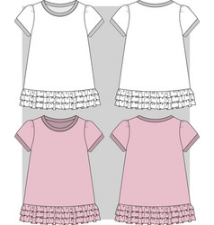 Girls Fashion Top With Round Neck And Ruffles Flat