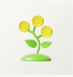 Money Tree Plant With Coin 3d Icon