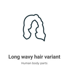 Long Wavy Hair Variant Outline Icon Thin Line