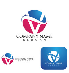 V Letter Lightning Logo Template