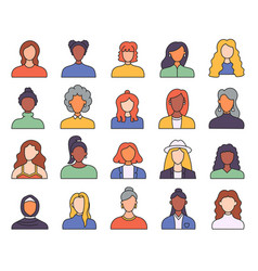 Women Face Avatars Unknown Or Anonymous Person