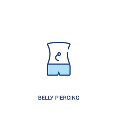 Belly Piercing Concept 2 Colored Icon Simple Line