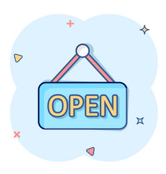 Open Sign Icon In Comic Style Accessibility