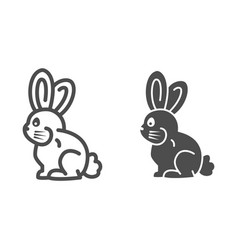 Chocolate Bunny Line And Solid Icon