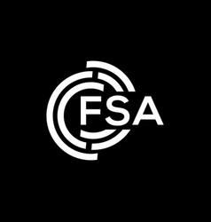 Fsa Letter Logo Design On Black Background