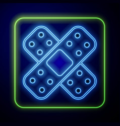 Glowing Neon Crossed Bandage Plaster Icon