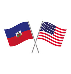 Haiti And America Crossed Flags