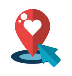 Heart Love In Pin Location With Arow Pointer