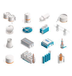 Isometric Factories Industrial Buildings