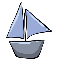 Small Blue Toy Boat On A White Background