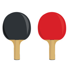 Black And Red Ping Pong Rackets On A White