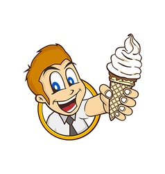 Cartoon Guy Holding Ice Cream