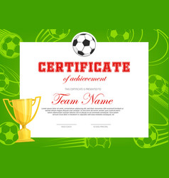 Certificate Achievement In Soccer Football Game