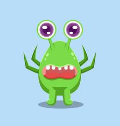 Cute Green Monster Scared