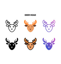 Deer Head Icon With Different Style