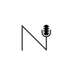 Letter N Mic Geometric Symbol Simple Logo