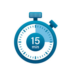 Stopwatch 15 Minutes Icon In Flat Style Timer