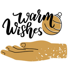 Congratulations Warm Wishes Text Above Human Hand