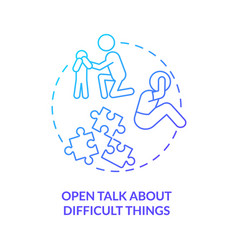 Open Talk About Difficult Things Blue Gradient